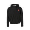 Clothing COMME DES GARCONS | Cdg Red Double Heart Zip Up Hoodie Black