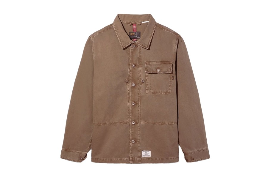 Clothing ALPHA INDUSTRIES | P44 Mod Shirt Woven Jacket Vintage Brown