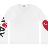 Clothing COMME DES GARCONS | Cdg Play Red Heart Sleeve Long Sleeve T-Shirt