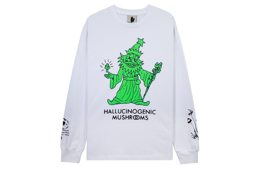 Clothing REAL BAD MAN | Hallucinogenic Wiz Longsleeve Tee White