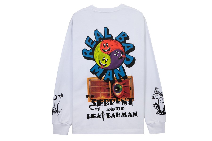 Clothing REAL BAD MAN | Hallucinogenic Wiz Longsleeve Tee White