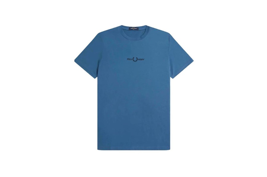 Clothing FRED PERRY | Embroidered T-Shirt Midnight Navy