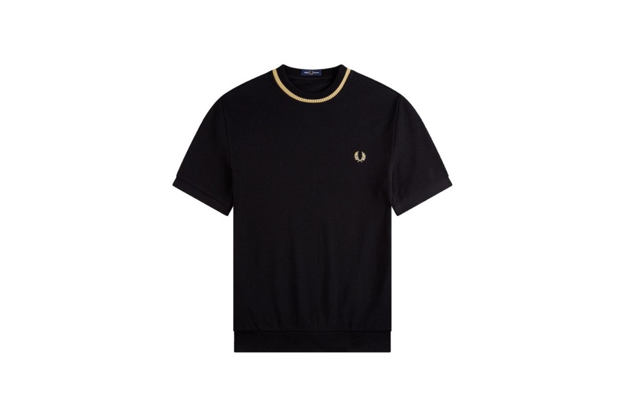 Clothing FRED PERRY | Crew Neck Pique Tee Black