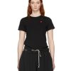 Clothing COMME DES GARCONS | Women'S Cdg Small Red Heart Black T-Shirt