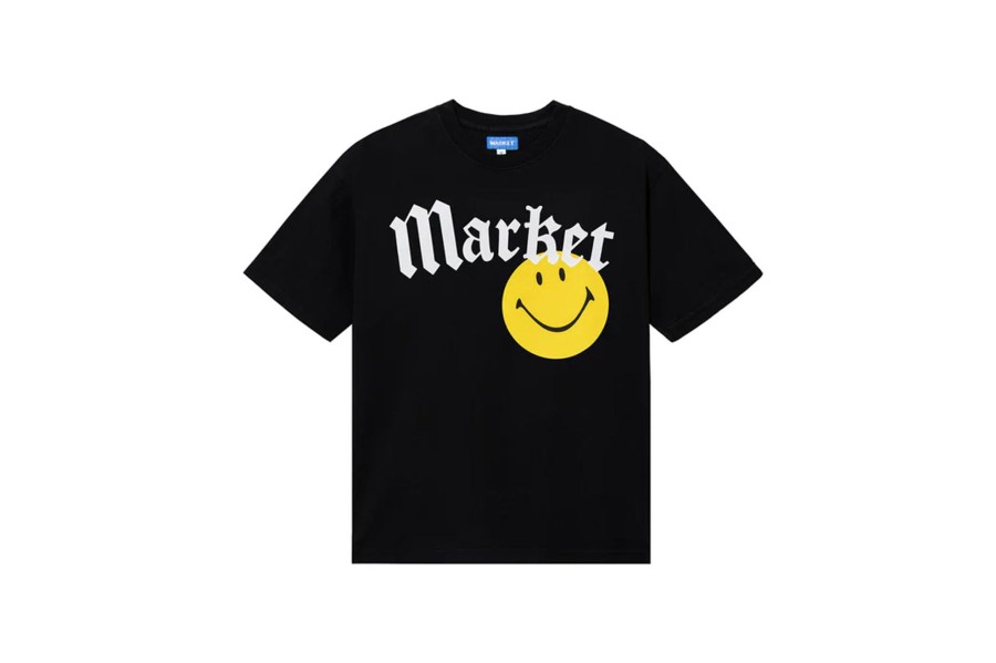 Clothing MARKET | Smiley Gothic T-Shirt Washed Black