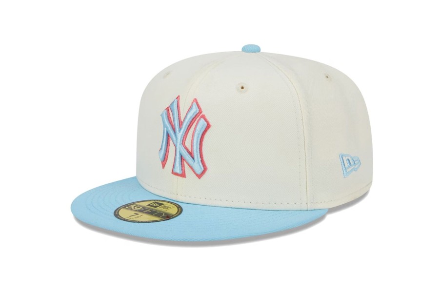 Clothing NEW ERA | New Era Mlb New York Yankees Color Pack Off White/Skyblue 59Fifty Fitted