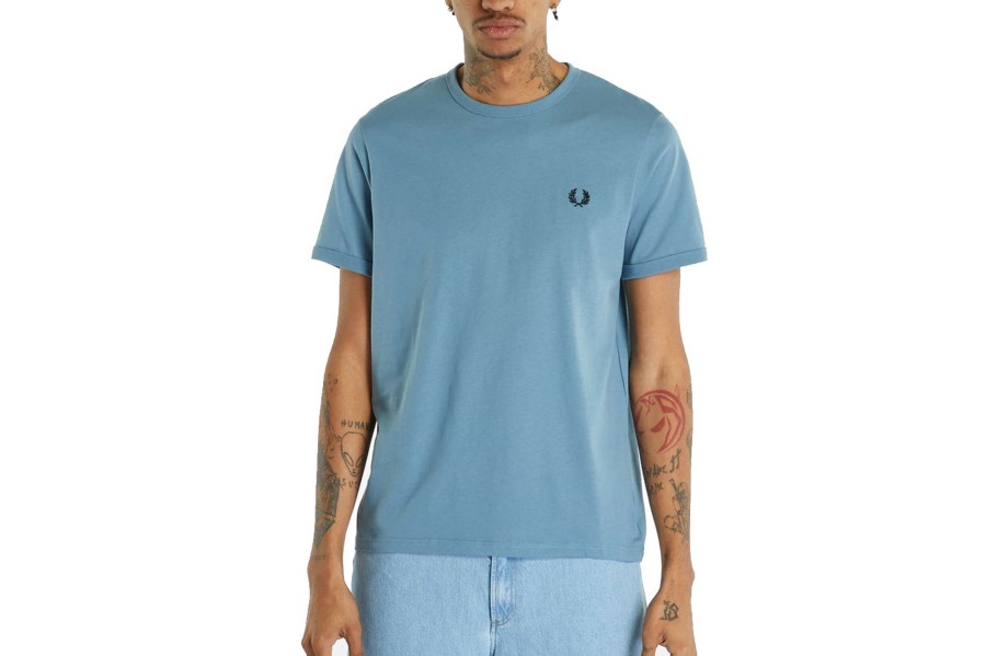 Clothing FRED PERRY | Ringer T-Shirt Ash Blue