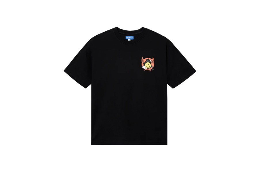 Clothing MARKET | Smiley Inner Peace T-Shirt Washed Black