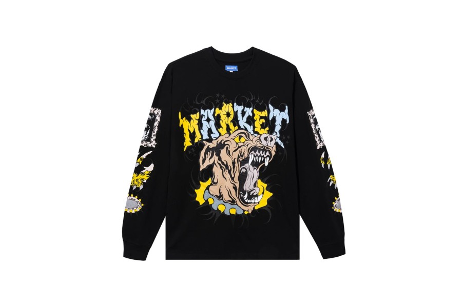 Clothing MARKET | Warped Beware Long Sleeve T-Shirt Black