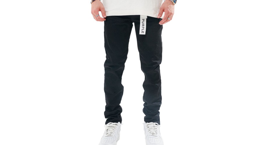 Clothing PURPLE BRAND | Black Raw Slim Low Rise