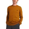 Clothing FRED PERRY | Classic Crew Neck Jumper Dark Caramel