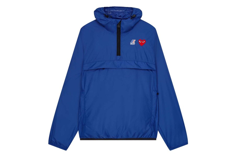 Clothing COMME DES GARCONS | Cdg X K-Way Half Zip Jacket Blue