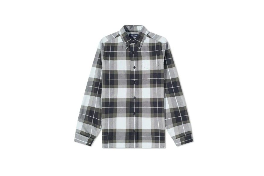 Clothing FRED PERRY | Tartan Shirt Light Ice