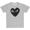 Clothing COMME DES GARCONS | Cdg Big Printed Black Heart T-Shirt Grey