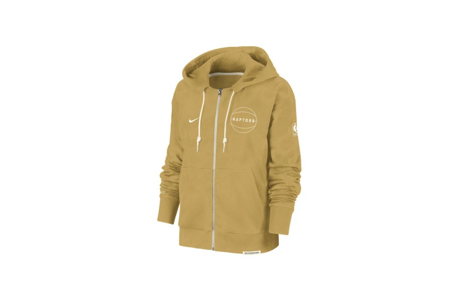 Clothing NIKE | Toronto Raptors Embroidered Zip Up Hoodie Wheat Gold