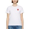 Clothing COMME DES GARCONS | Women'S Cdg Red Double Heart White T-Shirt