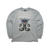 Clothing PURPLE BRAND | Textured Long Sleeve Tee Heather Grey