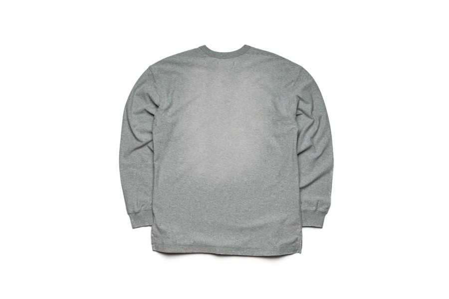 Clothing PURPLE BRAND | Textured Long Sleeve Tee Heather Grey