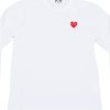 Clothing COMME DES GARCONS | Cdg Red Emblem White Long Sleeve T-Shirt