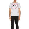 Clothing COMME DES GARCONS | Mens Tee Big Heart Red Outline