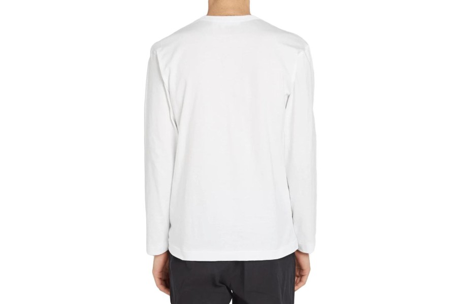 Clothing COMME DES GARCONS | Cdg Black Heart Long Sleeve White