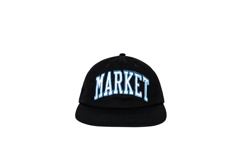 Clothing MARKET | Offset Arc 6 Panel Hat Black