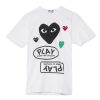 Clothing COMME DES GARCONS | Cdg Multi Heart Play Logo Black T-Shirt