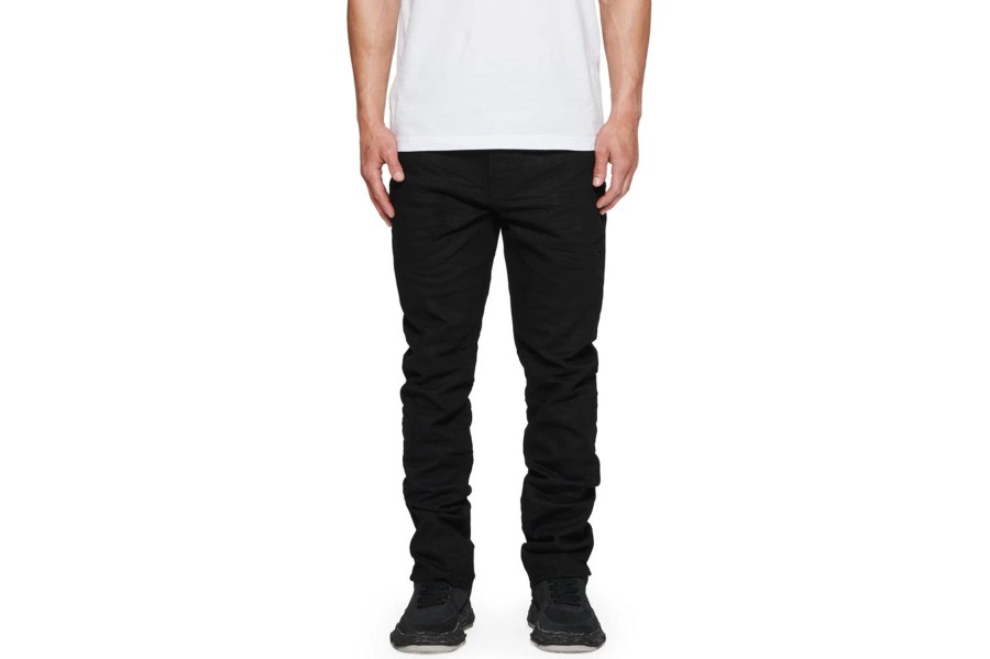 Clothing PURPLE BRAND | Black Raw Slim Mid Rise Jeans