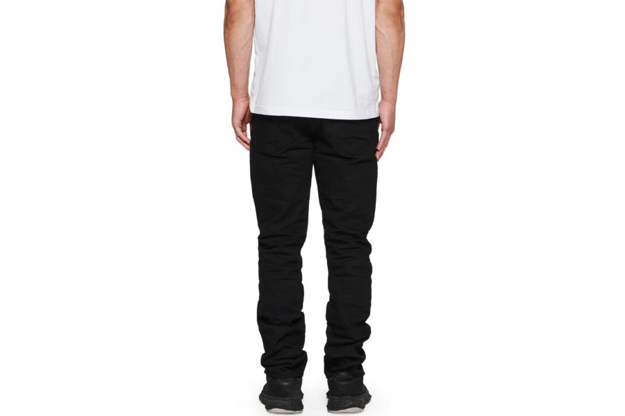 Clothing PURPLE BRAND | Black Raw Slim Mid Rise Jeans