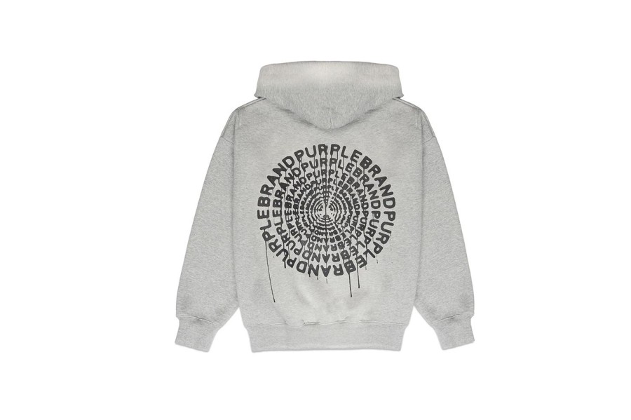 Clothing PURPLE BRAND | Concentric Hoodie Heather Grey