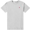 Clothing COMME DES GARCONS | Cdg Small Red Heart T-Shirt Grey