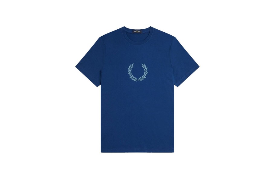 Clothing FRED PERRY | Laurel Wreath Graphic T-Shirt Shaded Cobalt