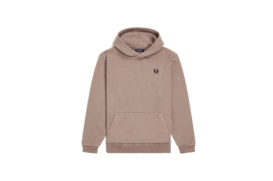 Clothing FRED PERRY | Heavy Weight Hooded Sweatshirt Dark Pink