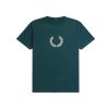 Clothing FRED PERRY | Laurel Wreath Graphic T-Shirt Petrol Blue