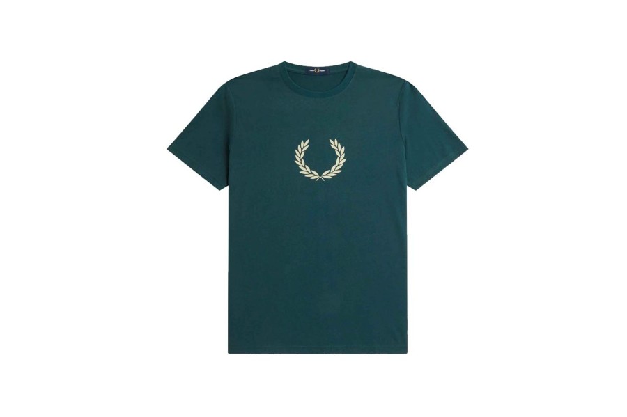 Clothing FRED PERRY | Laurel Wreath Graphic T-Shirt Petrol Blue