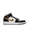 Shoes JORDAN | Air Jordan 1 Mid Se (Gs) Patent Black White Gold