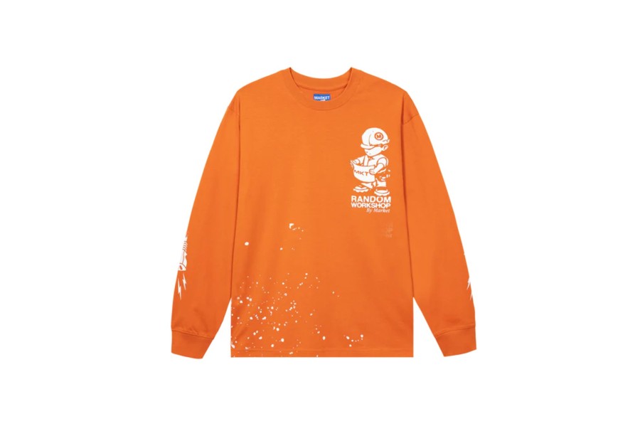 Clothing MARKET | Plan Check Longsleeve T-Shirt Safety Orange