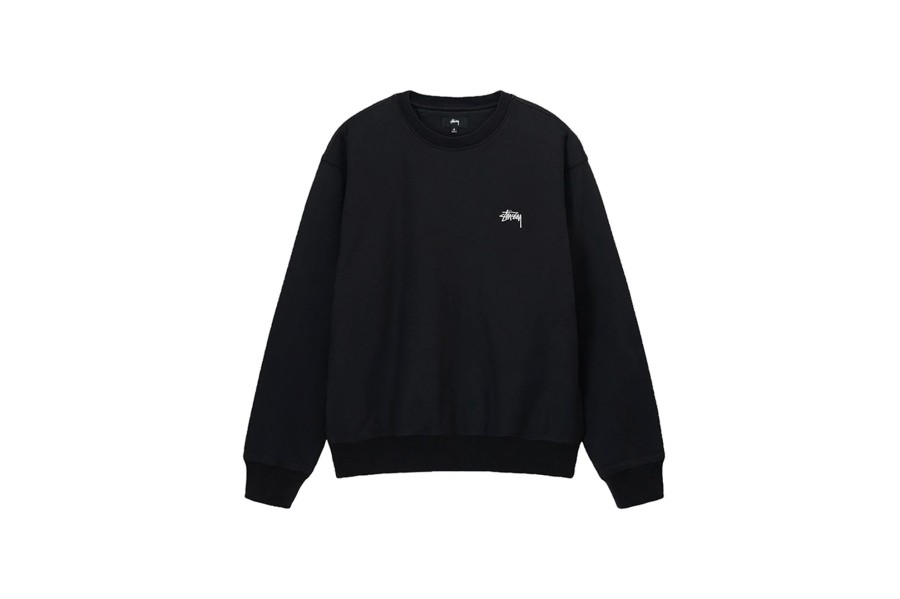 Clothing STUSSY | Stock Logo Crew Washed Black