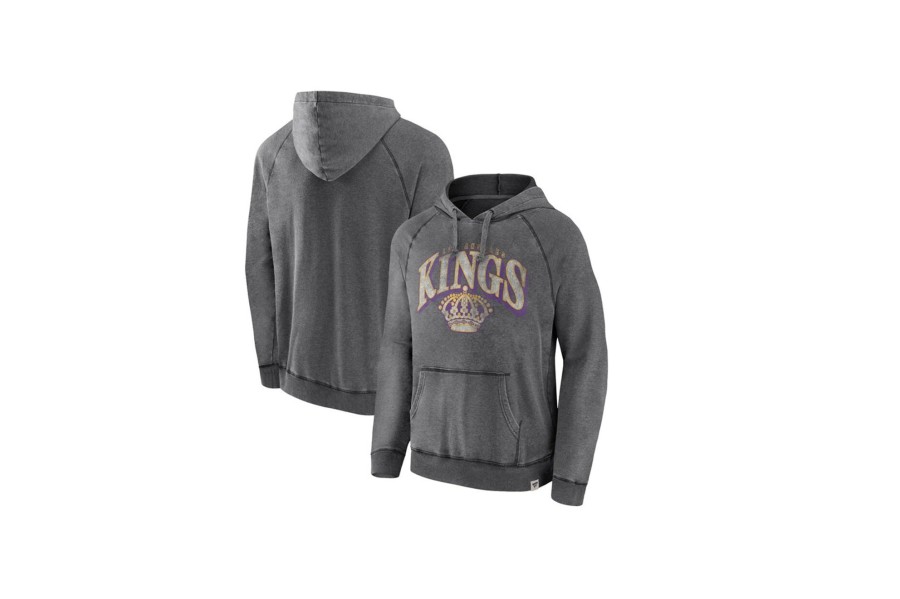 Clothing FANATICS | Los Angeles Kings Vintage Broken Ice Pullover Hoodie Grey