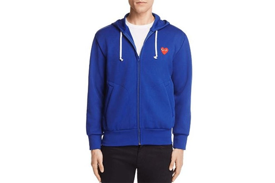 Clothing COMME DES GARCONS | Cdg Red Heart Zip Hoodie Blue