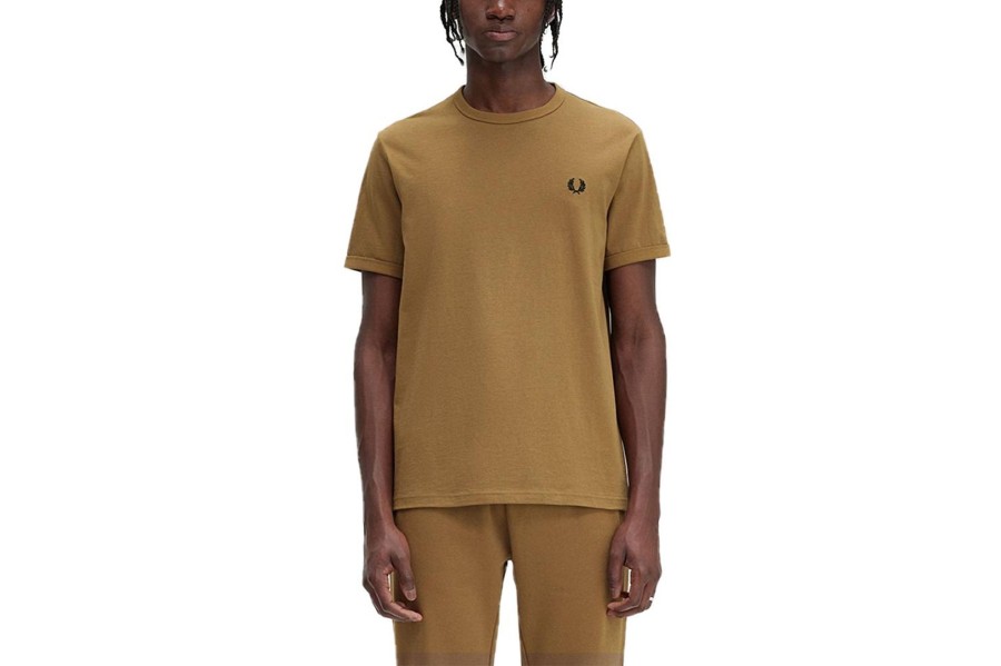 Clothing FRED PERRY | Ringer T-Shirt Shaded Stone