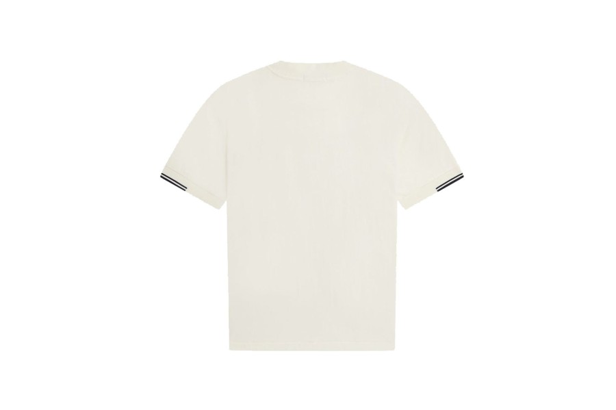 Clothing FRED PERRY | Tipped Sleeve T-Shirt Ecru