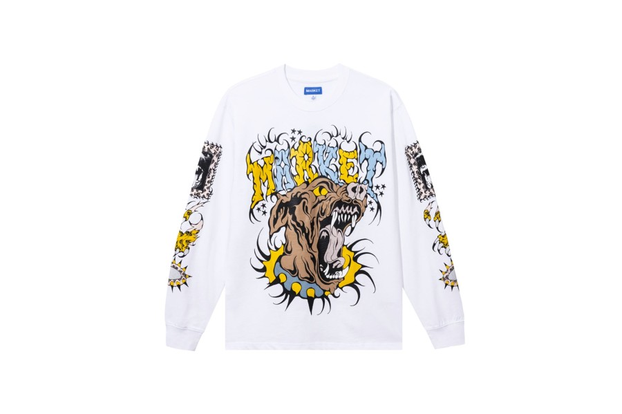 Clothing MARKET | Warped Beware Long Sleeve T-Shirt White