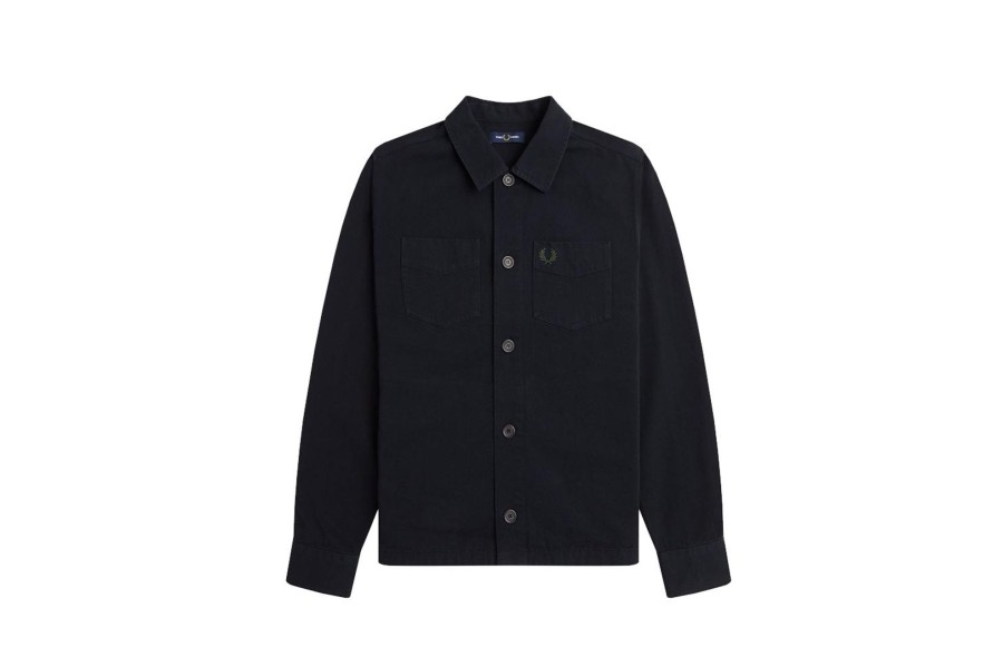 Clothing FRED PERRY | Twill Overshirt Black