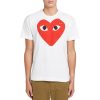 Clothing COMME DES GARCONS | Cdg Red Big Heart White Logo T-Shirt