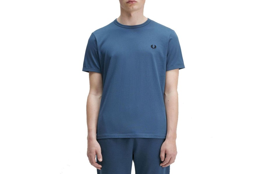 Clothing FRED PERRY | Ringer T-Shirt Midnight Blue