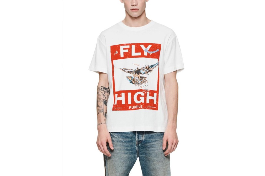 Clothing PURPLE BRAND | Fly High Textured Jersey Ss Tee