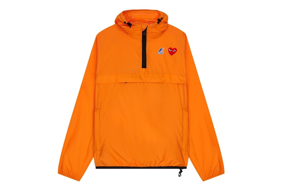 Clothing COMME DES GARCONS | Cdg X K-Way Half Zip Jacket Orange