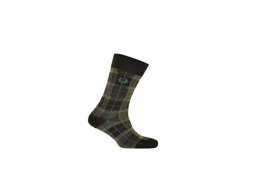 Clothing FRED PERRY | Tartan Socks Uniform Green