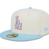 Clothing NEW ERA | New Era Mlb Los Angeles Dodgers Color Pack Off White/Skyblue 59Fifty Fitted